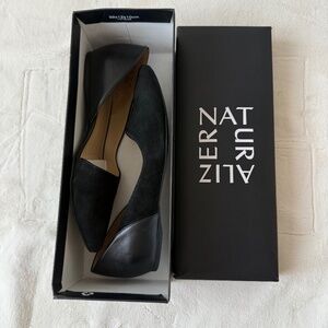 Naturalizer Sammi Black Suede Leather Flats 37.5 7.5